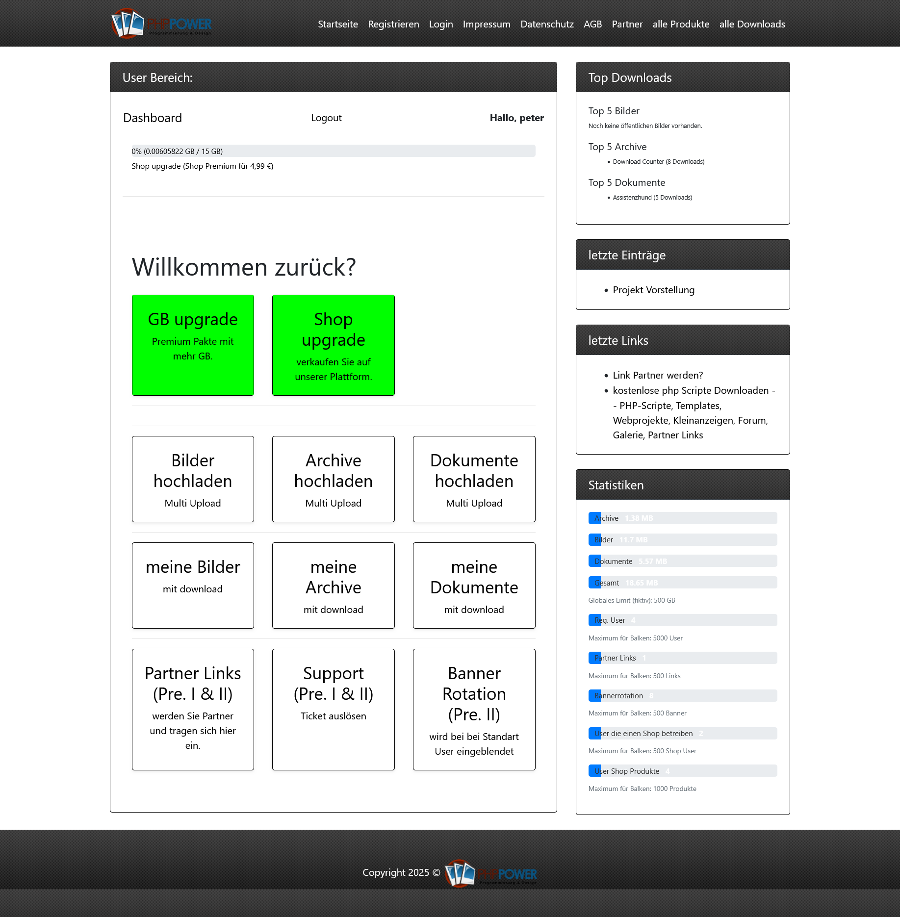 Premium II ohne gebuchten Shop